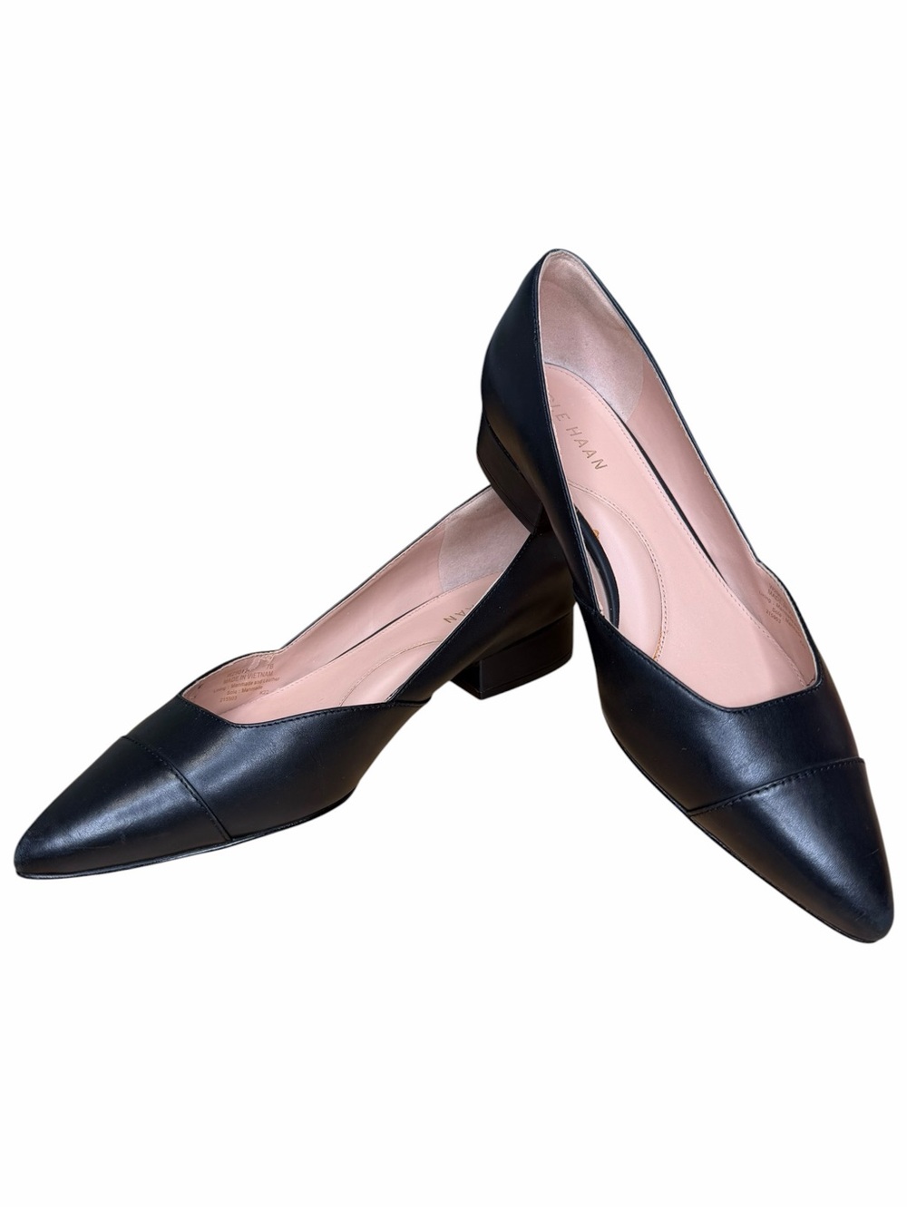 Cole Haan Black Leather Cap Toe Low Block Heel Pumps Women’s Size 7B Office